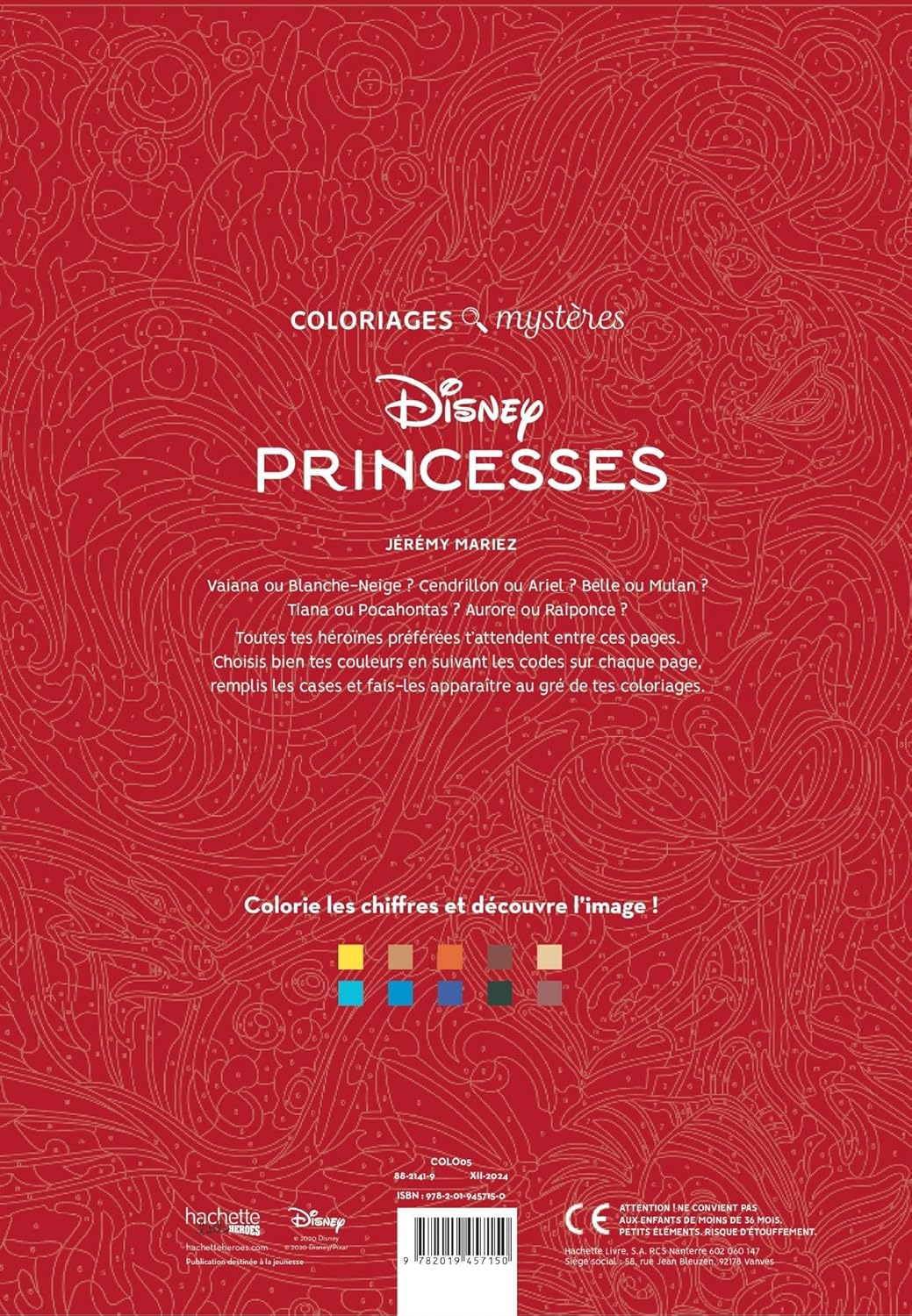 Princess Mystery Color-by-Number Coloring Book