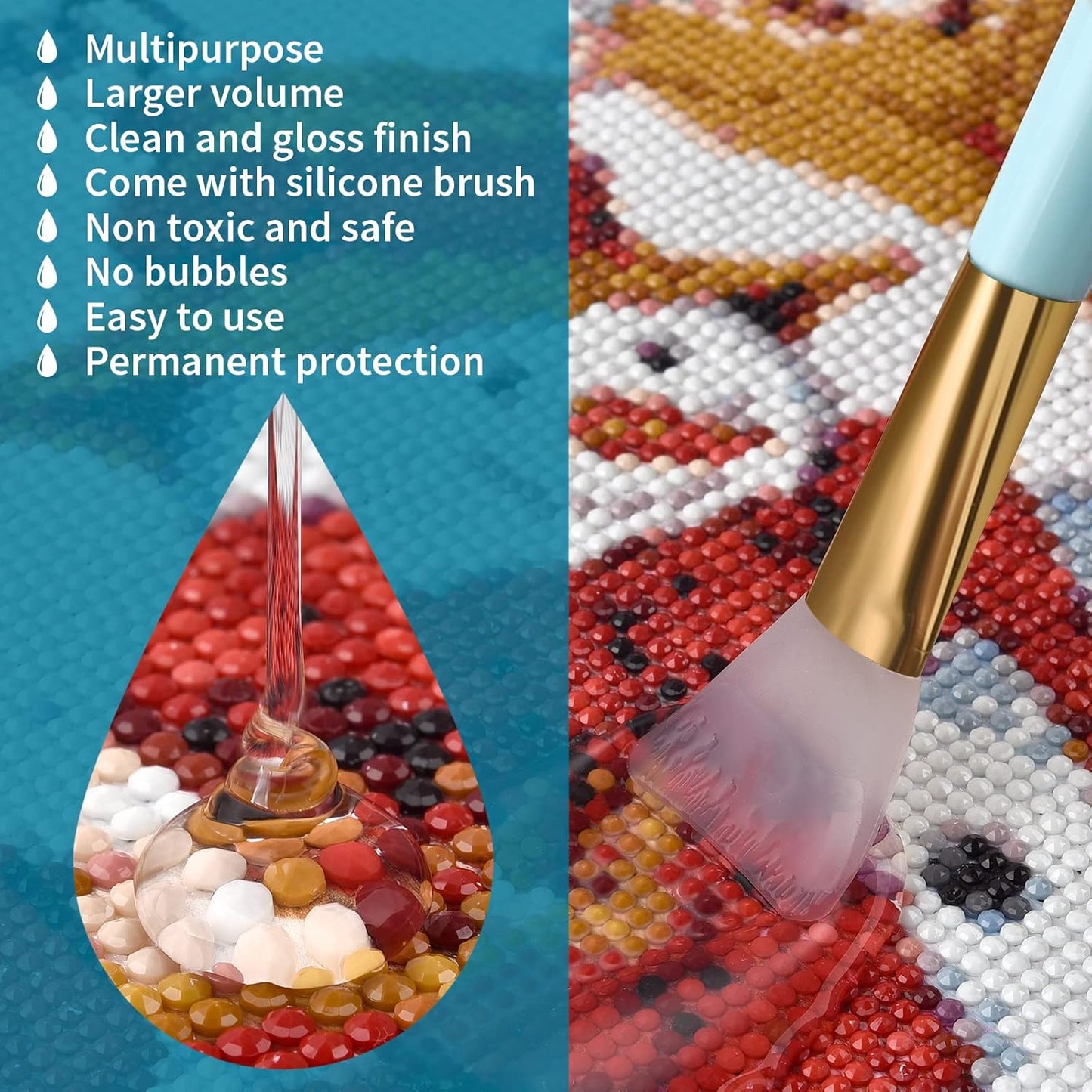π Diamond Painting Sealer with Silicone Brush
