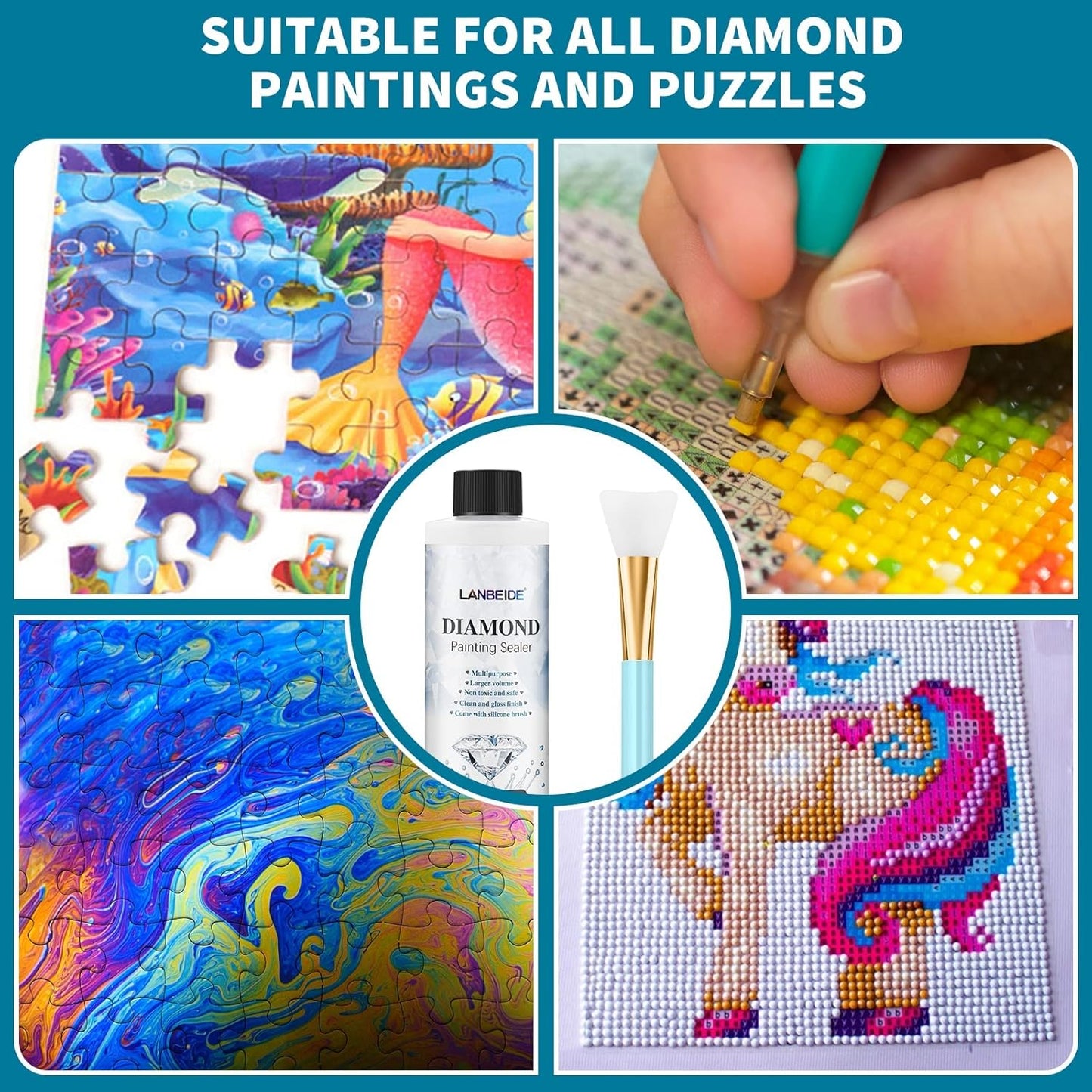 π Diamond Painting Sealer with Silicone Brush