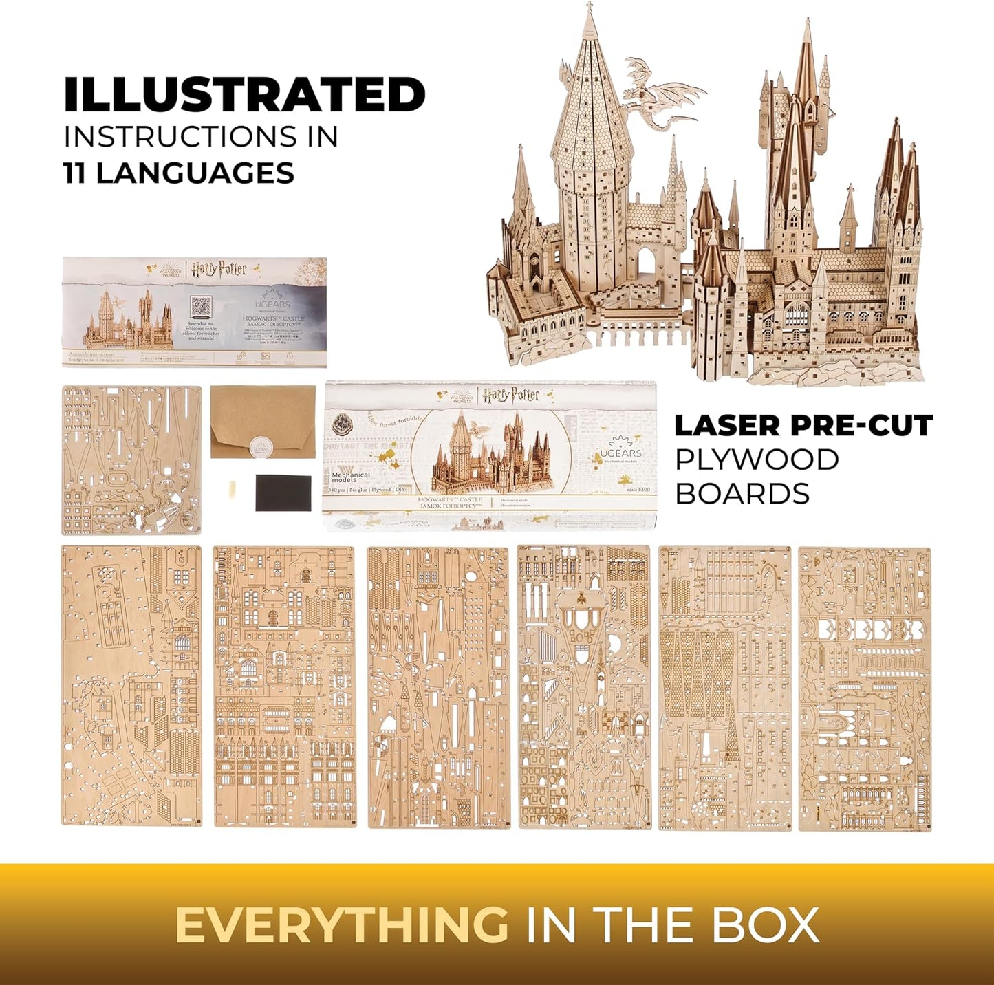 Hogwarts Castle 3D Wooden Puzzle Kit