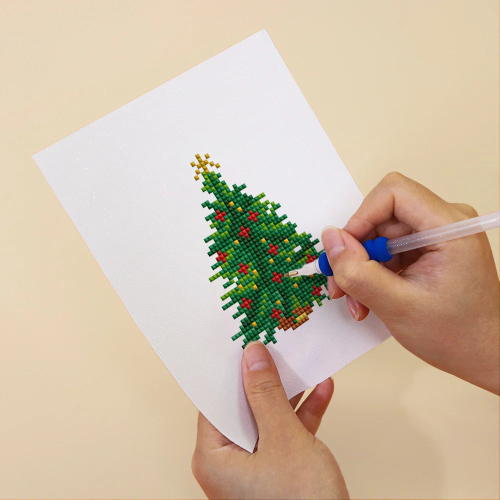 Create sparkling holiday décor with our Mini Diamond Painting kit . Features festive wreath and tree designs, perfect for DIY fun, gifts, and seasonal home décor.