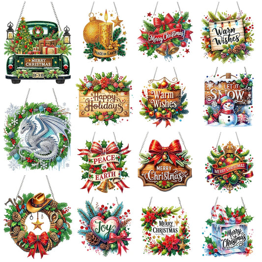 DIY Acrylic Diamond Painting Hanging Christmas Ornament