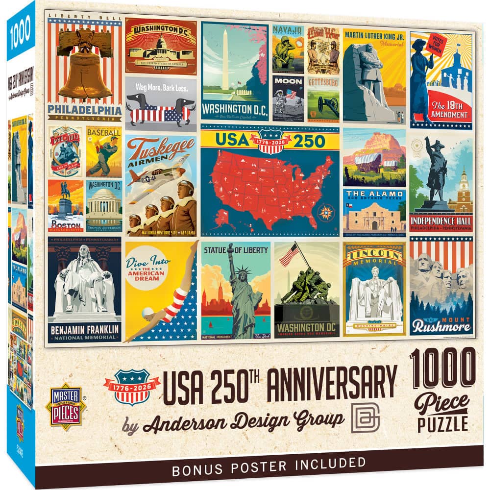 USA 250th Anniversary Vintage Poster Puzzle – 1000 Piece Collector's Edition