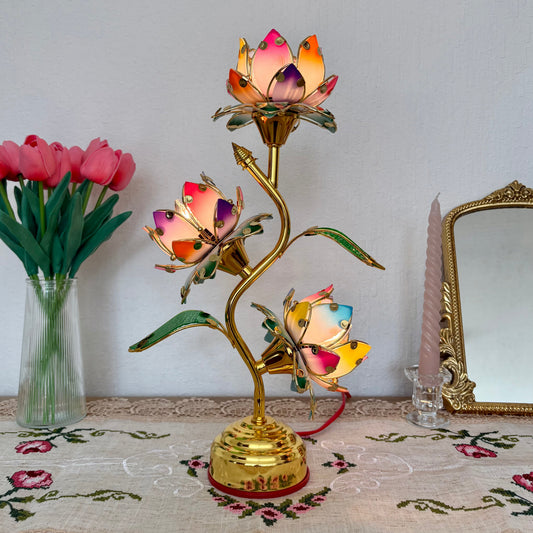 Crystal Lotus Lamp – Soft Glow Decorative Night Light