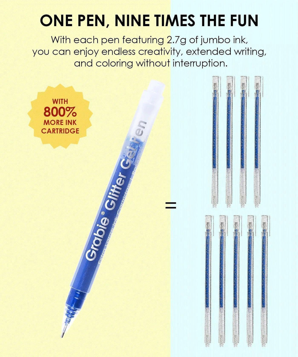Jumbo Iridescent Glitter Gel Ink Pen Set Of 18