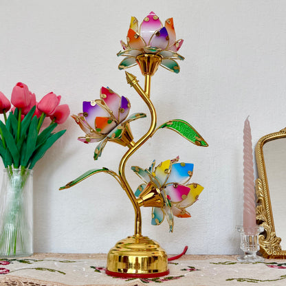 Crystal Lotus Lamp – Soft Glow Decorative Night Light