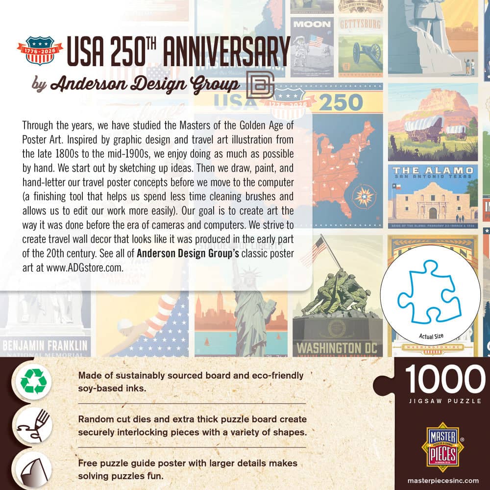 USA 250th Anniversary Vintage Poster Puzzle – 1000 Piece Collector's Edition