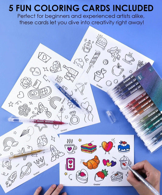 Jumbo Iridescent Glitter Gel Ink Pen Set Of 18