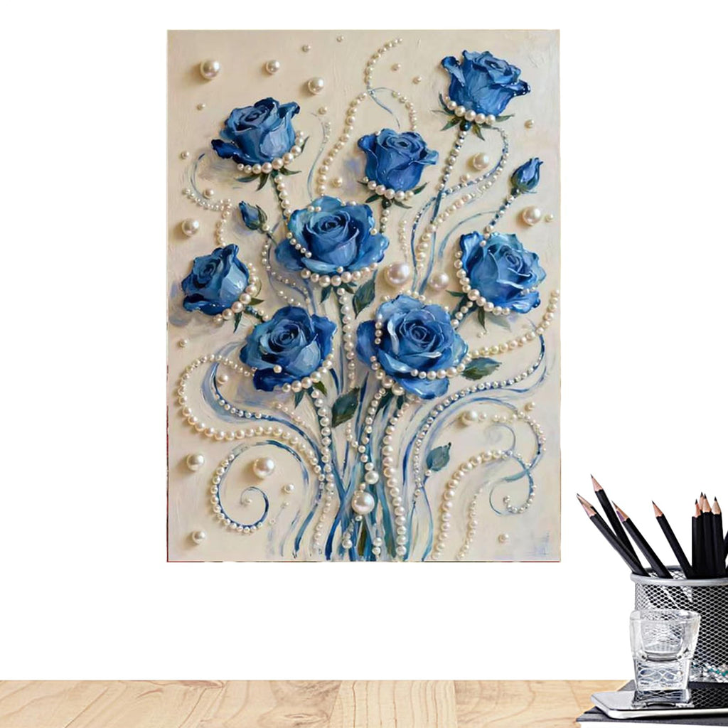 Blue Rose Pearl Diamond Painting Kit