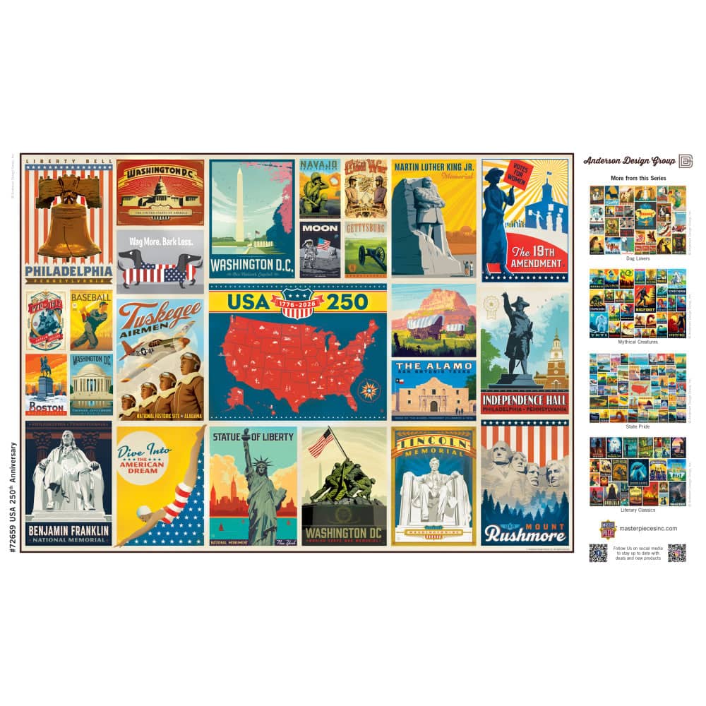 USA 250th Anniversary Vintage Poster Puzzle – 1000 Piece Collector's Edition