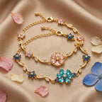 Natural Crystal Blossom Bracelet – Elegant Lucky Charm Jewelry
