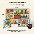 USA 250th Anniversary Vintage Poster Puzzle – 1000 Piece Collector's Edition