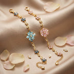 Natural Crystal Blossom Bracelet – Elegant Lucky Charm Jewelry