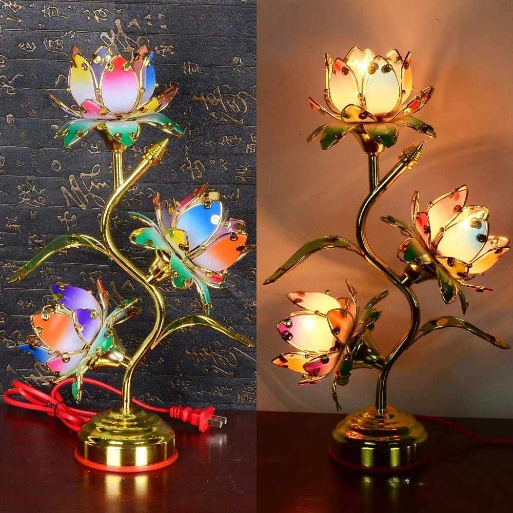 Crystal Lotus Lamp – Soft Glow Decorative Night Light