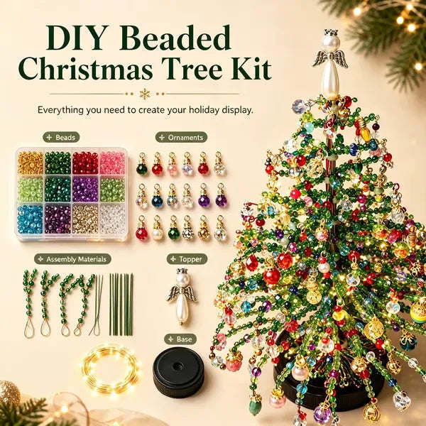 🎄✨ DIY Beaded Christmas Tree Kit – Create Your Own Sparkling Holiday Decoration