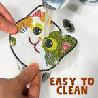Cat & Moon Diamond Painting Coaster Kit