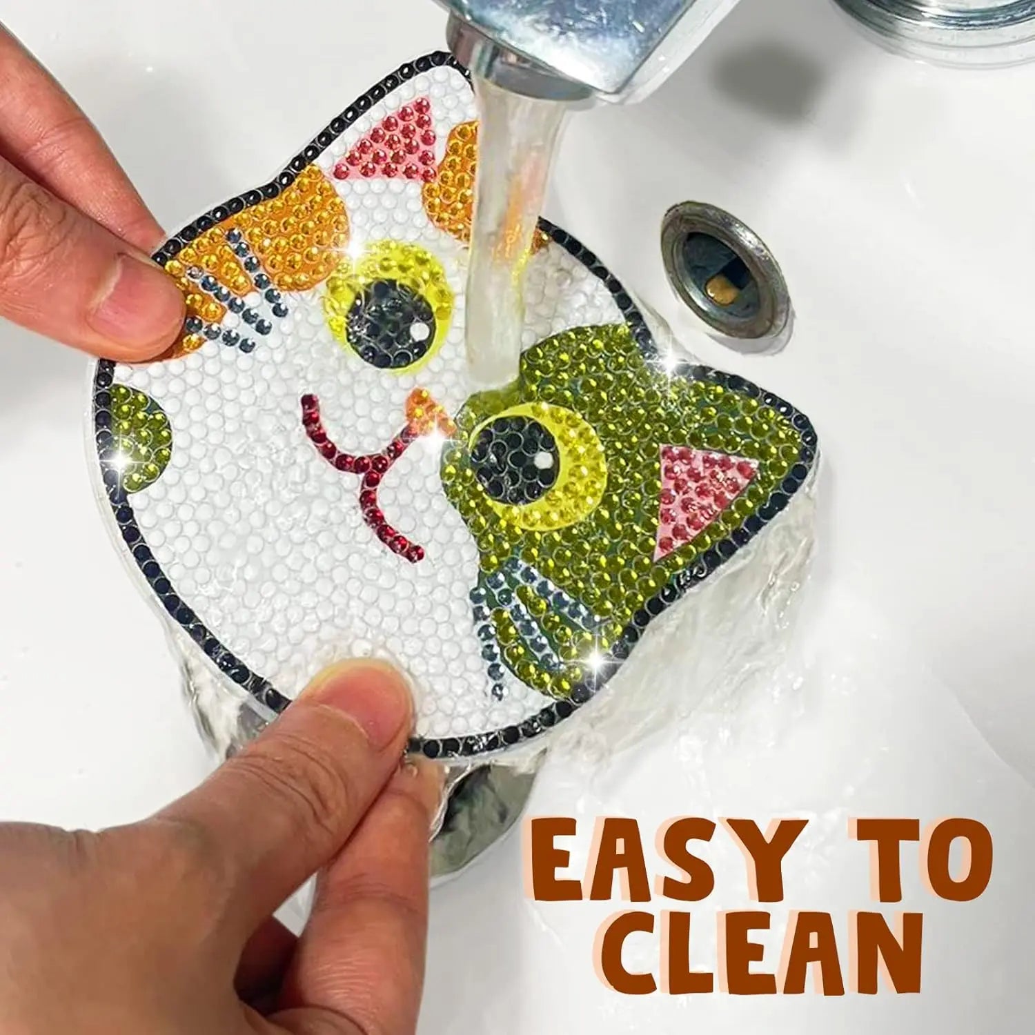 Cat & Moon Diamond Painting Coaster Kit