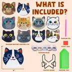 Cat & Moon Diamond Painting Coaster Kit
