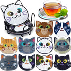 Cat & Moon Diamond Painting Coaster Kit