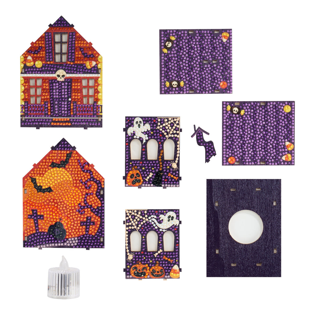 Pumpkin Glow Manor | DIY Halloween Diamond Art House Kit