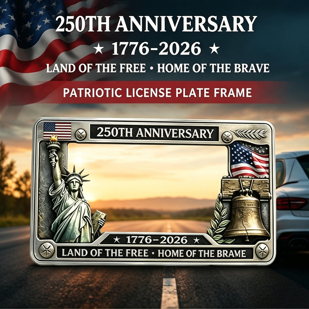 USA 250 Year Commemorative License Plate Frame – Patriotic Vehicle Decor