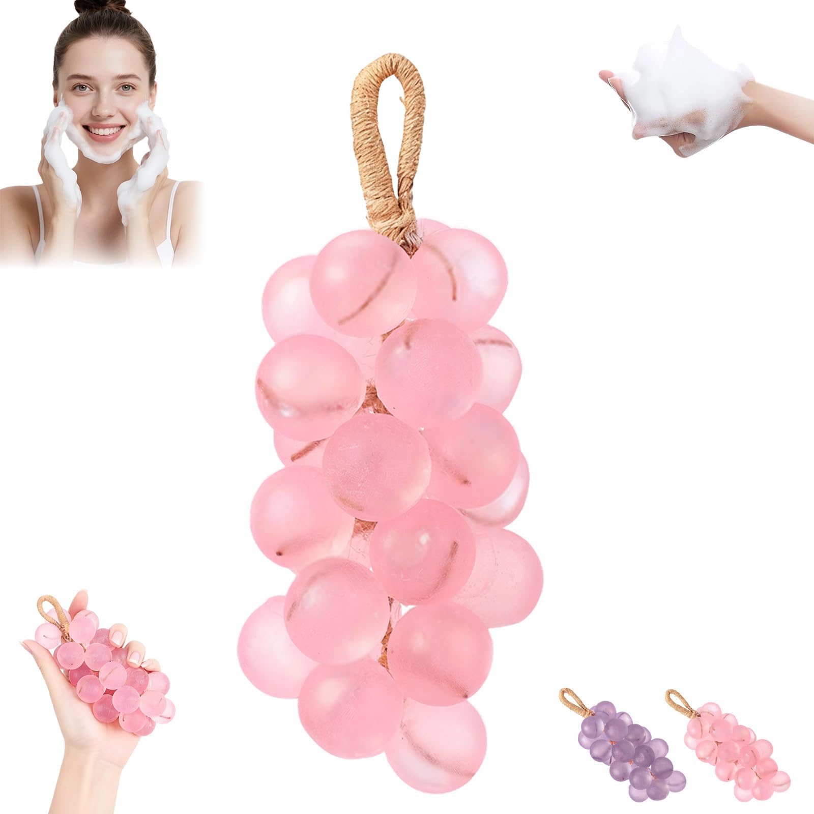 Grape Soap on a Rope – Handmade Artisan Hanging Soap Bar
