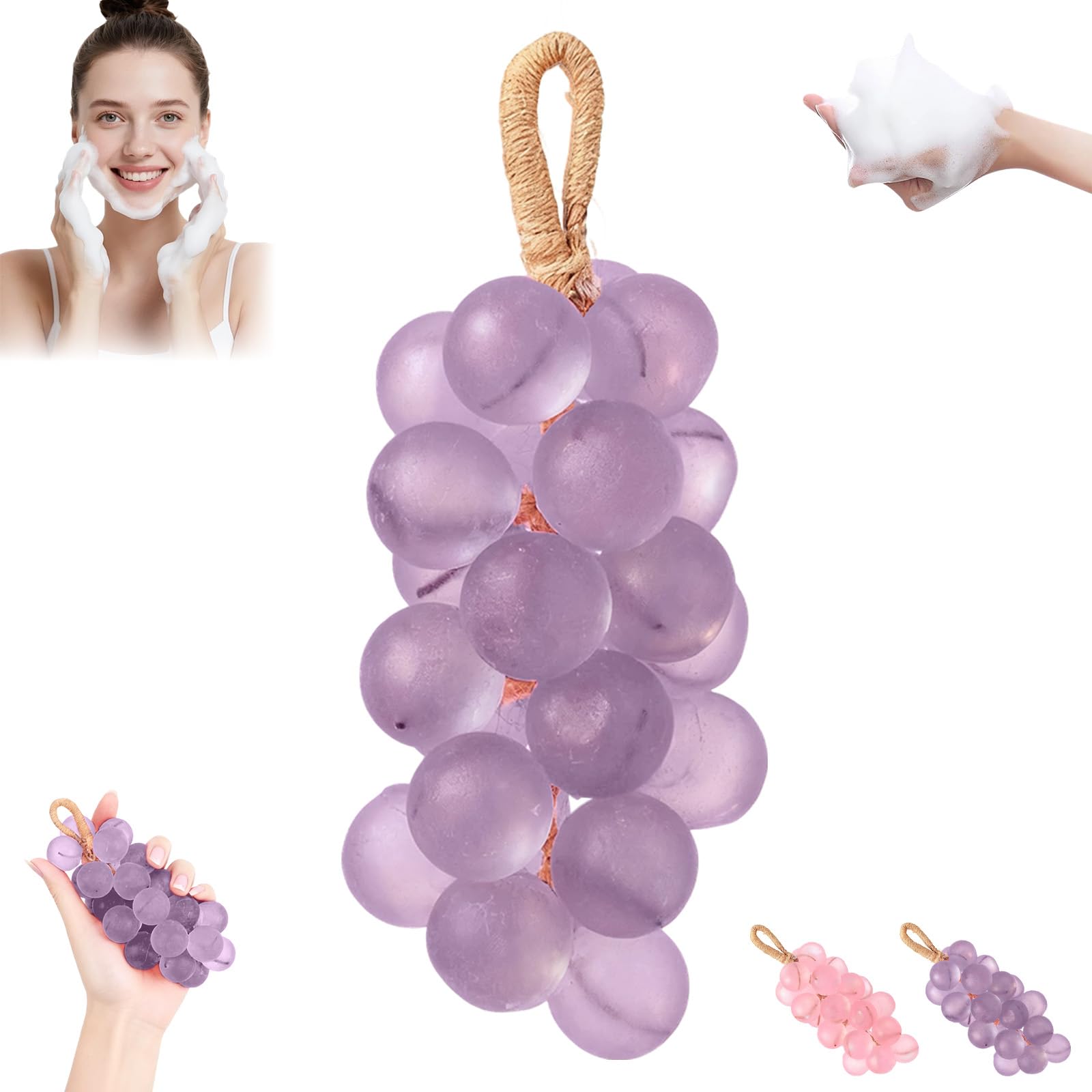 Grape Soap on a Rope – Handmade Artisan Hanging Soap Bar