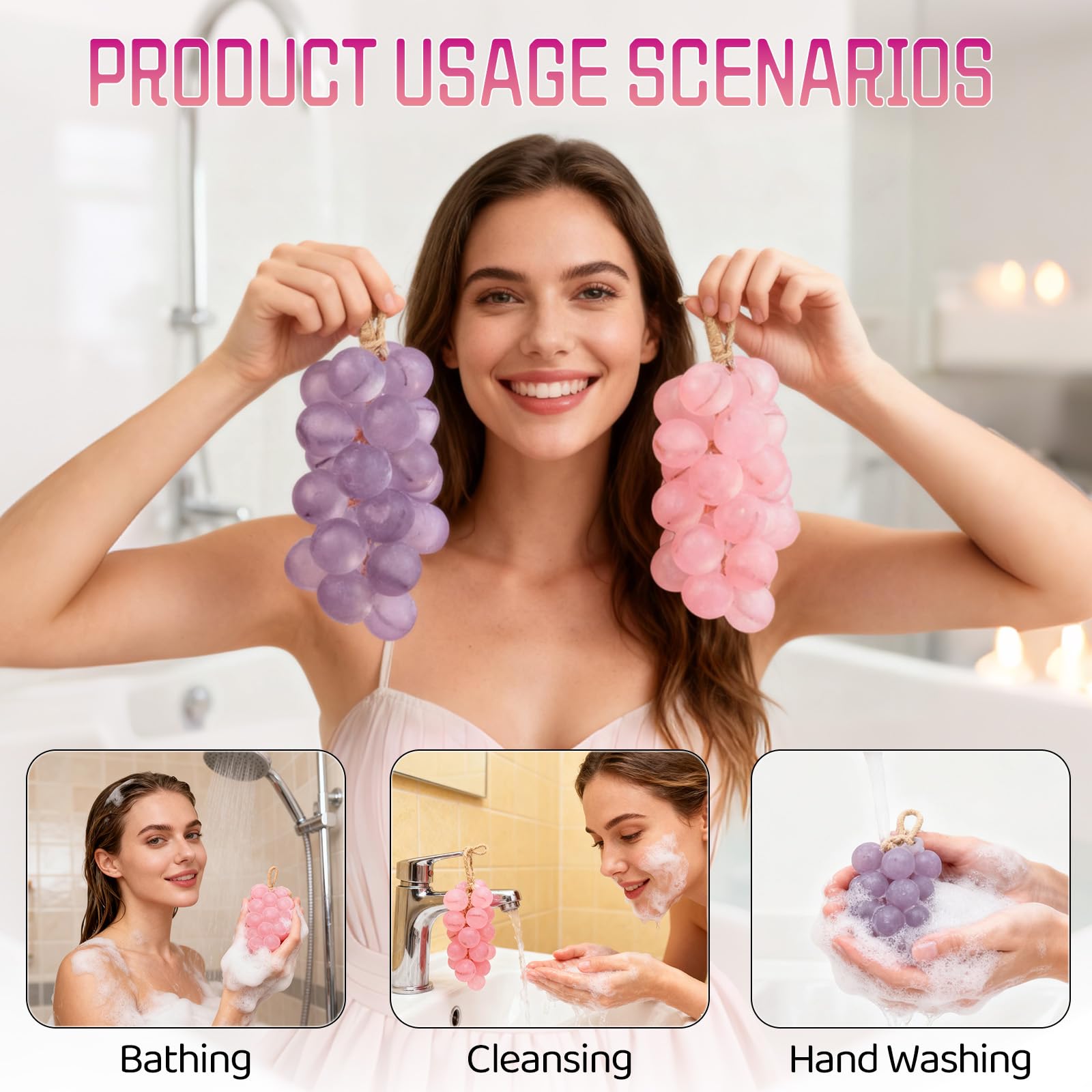 Grape Soap on a Rope – Handmade Artisan Hanging Soap Bar