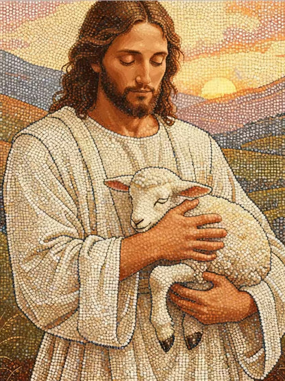 Jesus Holding the Lamb Diamond Painting