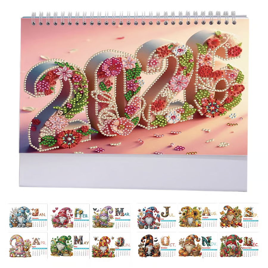 🗓️2026 DIY Special Shape Desktop Diamond Standing Calendar