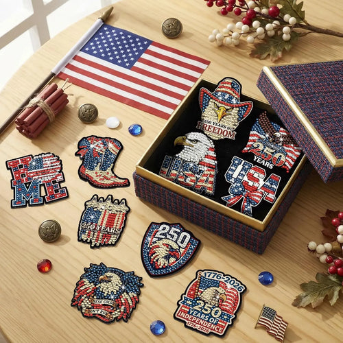 20PCS Patriotic Diamond Painting Magnet Kit – USA 250th Anniversary Edition