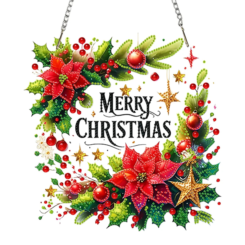 DIY Acrylic Diamond Painting Hanging Christmas Ornament