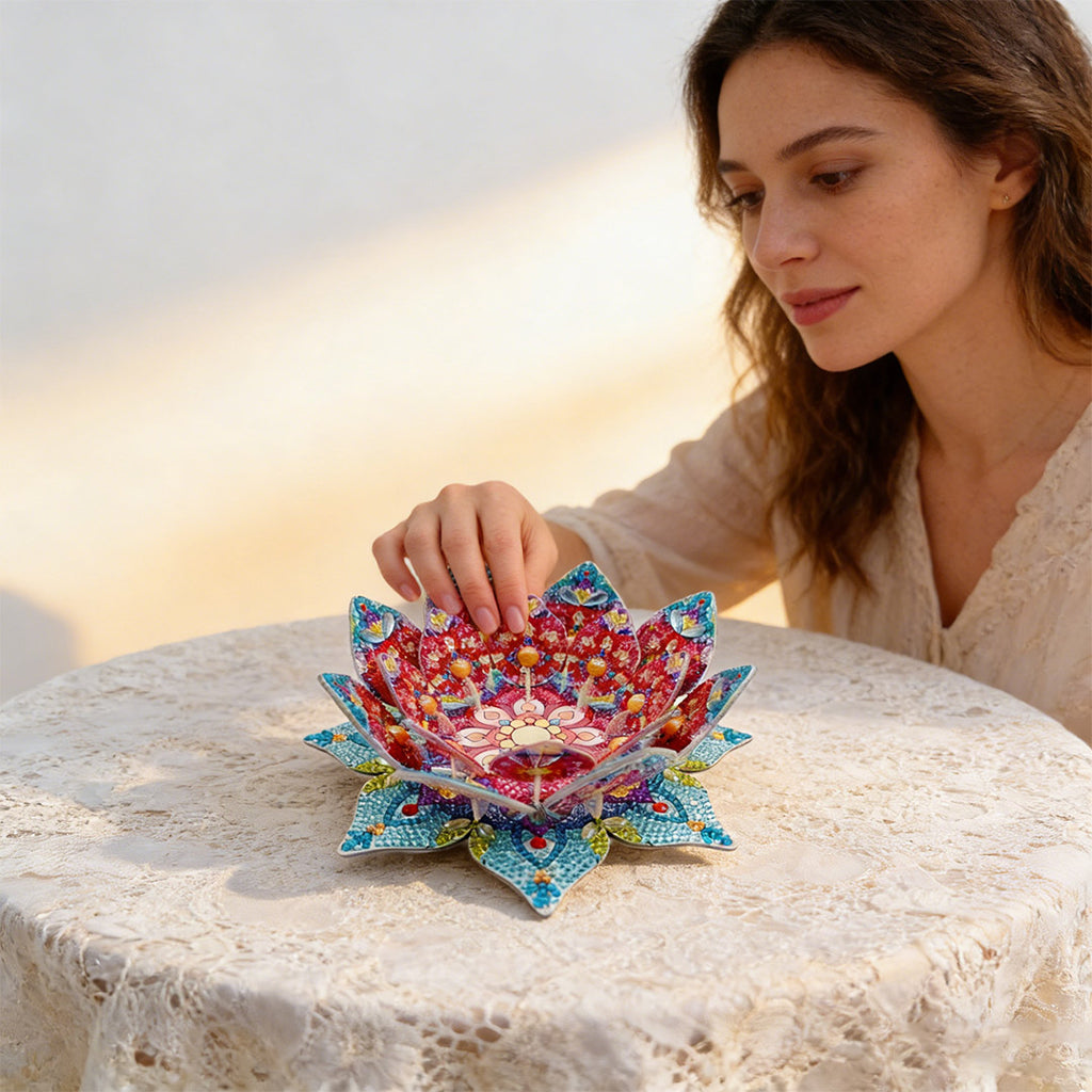 DIY Diamond Painting Lotus Tray Decoration Kit