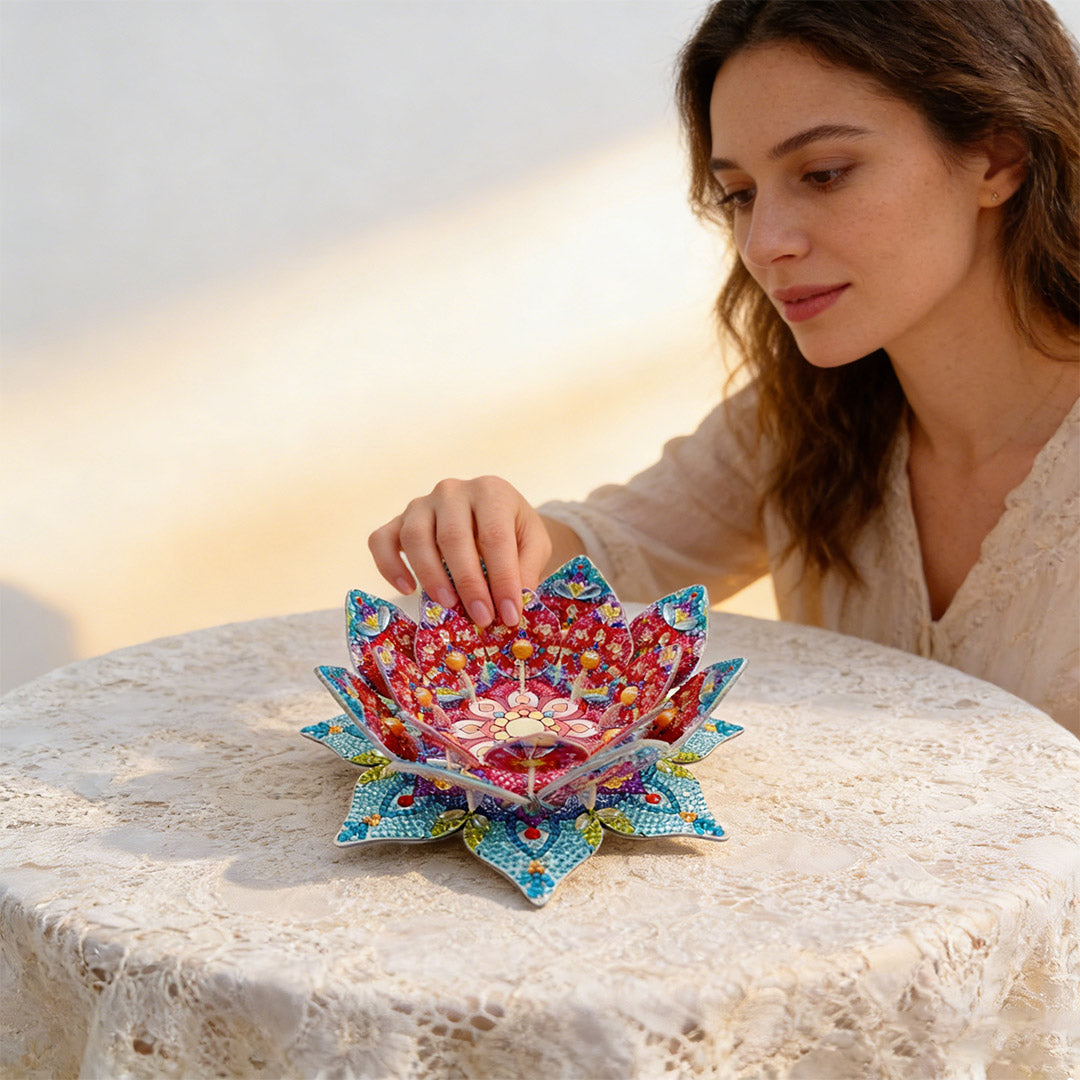 DIY Diamond Painting Lotus Tray Decoration Kit