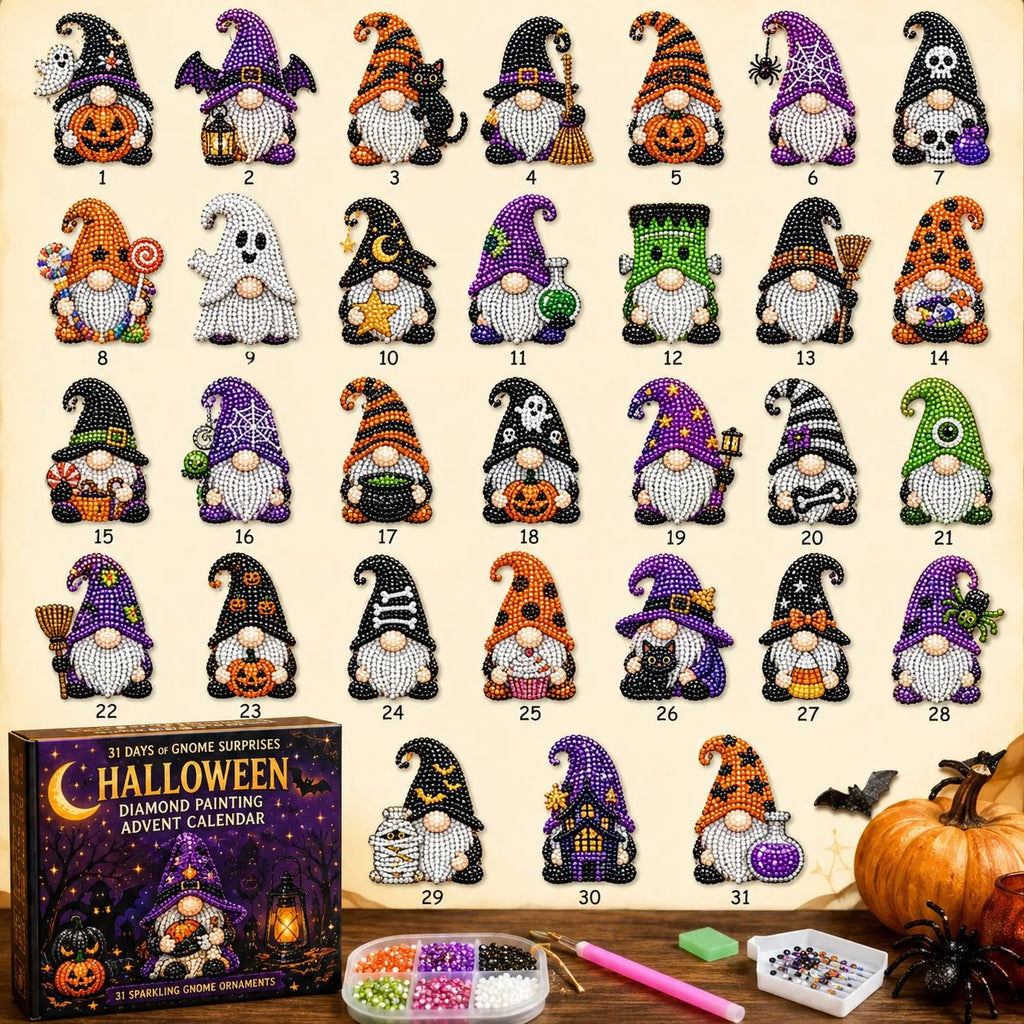 31-Day Halloween Diamond Painting Advent Calendar – Spooky DIY Countdown Kit