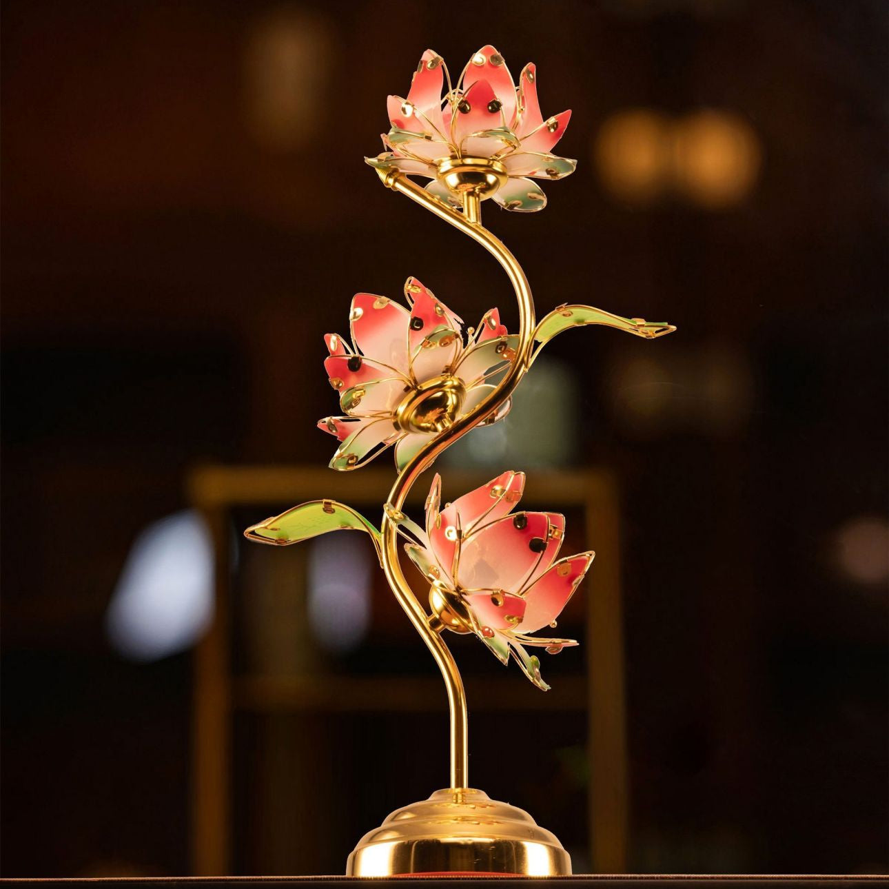 Crystal Lotus Lamp – Soft Glow Decorative Night Light