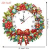 🎄✨2D Flat DIY Christmas Wreath Acrylic Diamond Painting Clock Pendant Home Decor✨🎄