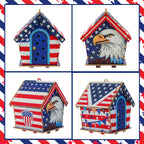 USA 250th Anniversary Diamond Painting Kit – American Flag Wooden House Decor