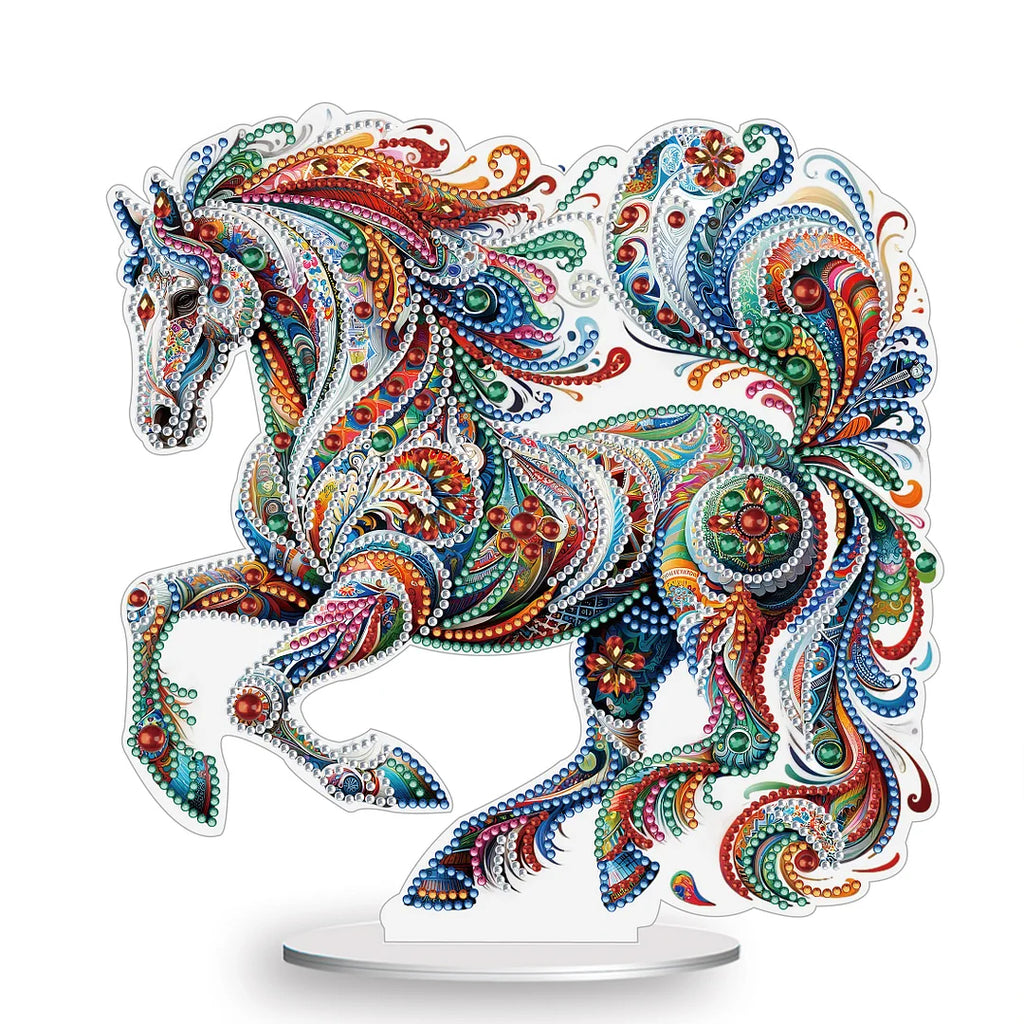 5D DIY Special Shape Diamond Painting Desk Ornament Horse Decor Kit