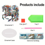 5D DIY Special Shape Diamond Painting Desk Ornament Horse Decor Kit