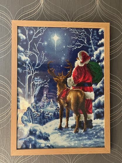 🎅 Santa & Reindeer Diamond Painting Kit ❄️✨