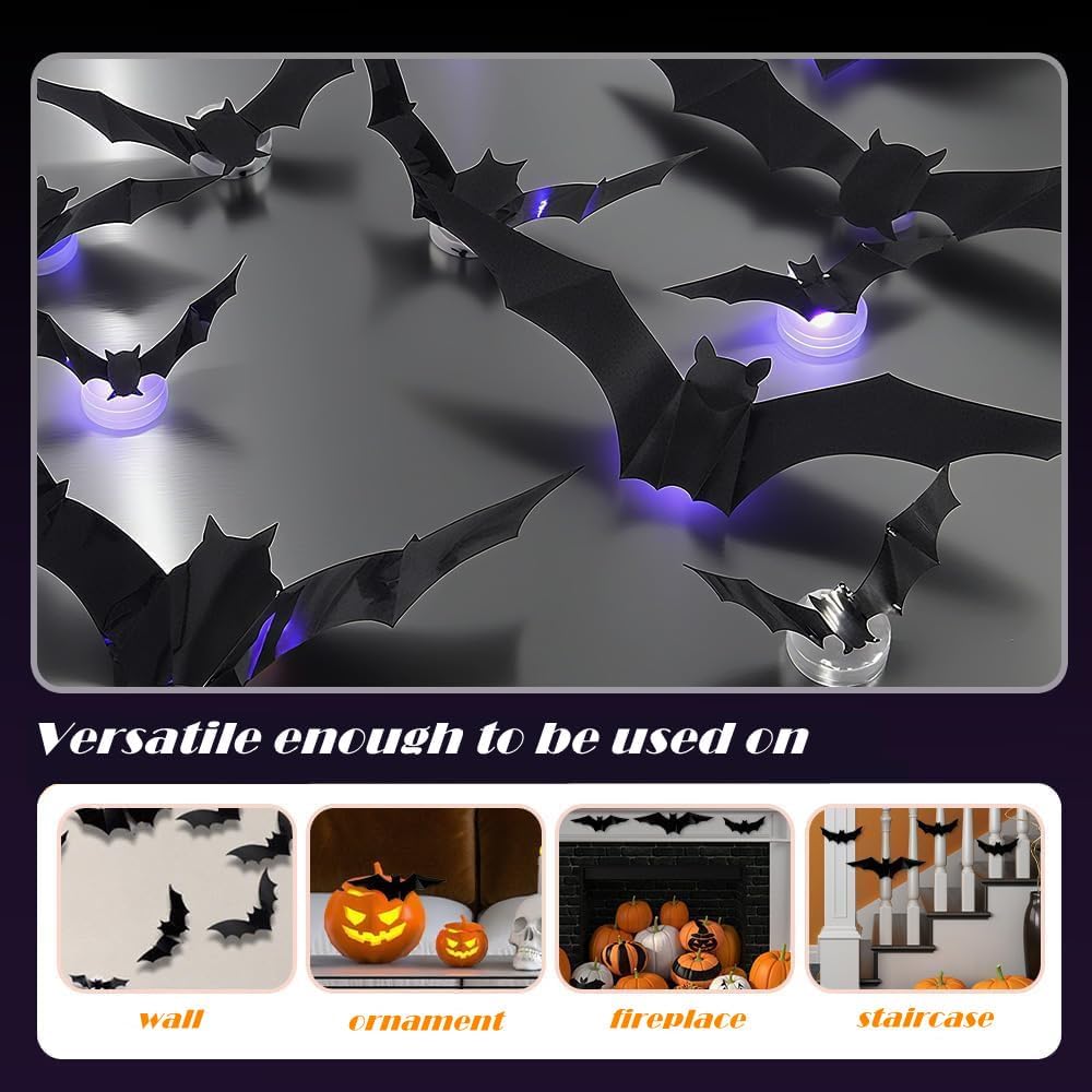 LED Halloween 3D Light-Up Wall Decor – Spooky Indoor Party Decorations