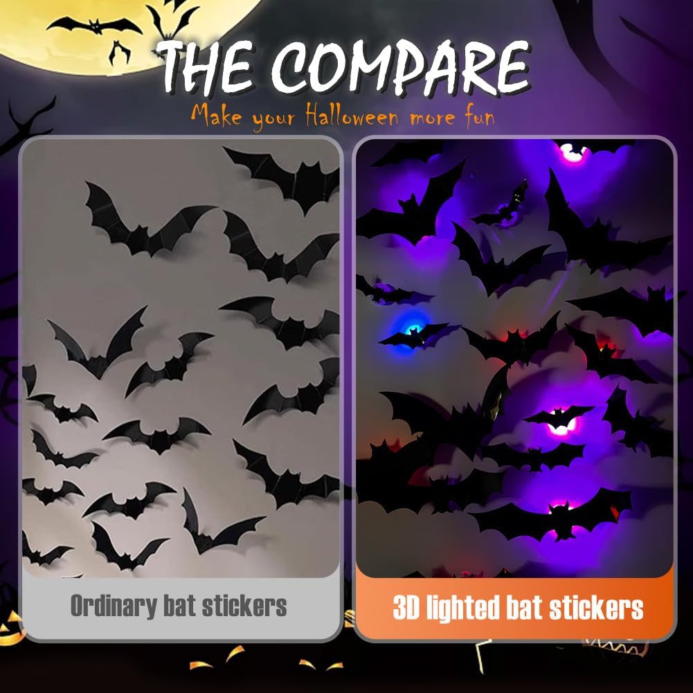 LED Halloween 3D Light-Up Wall Decor – Spooky Indoor Party Decorations
