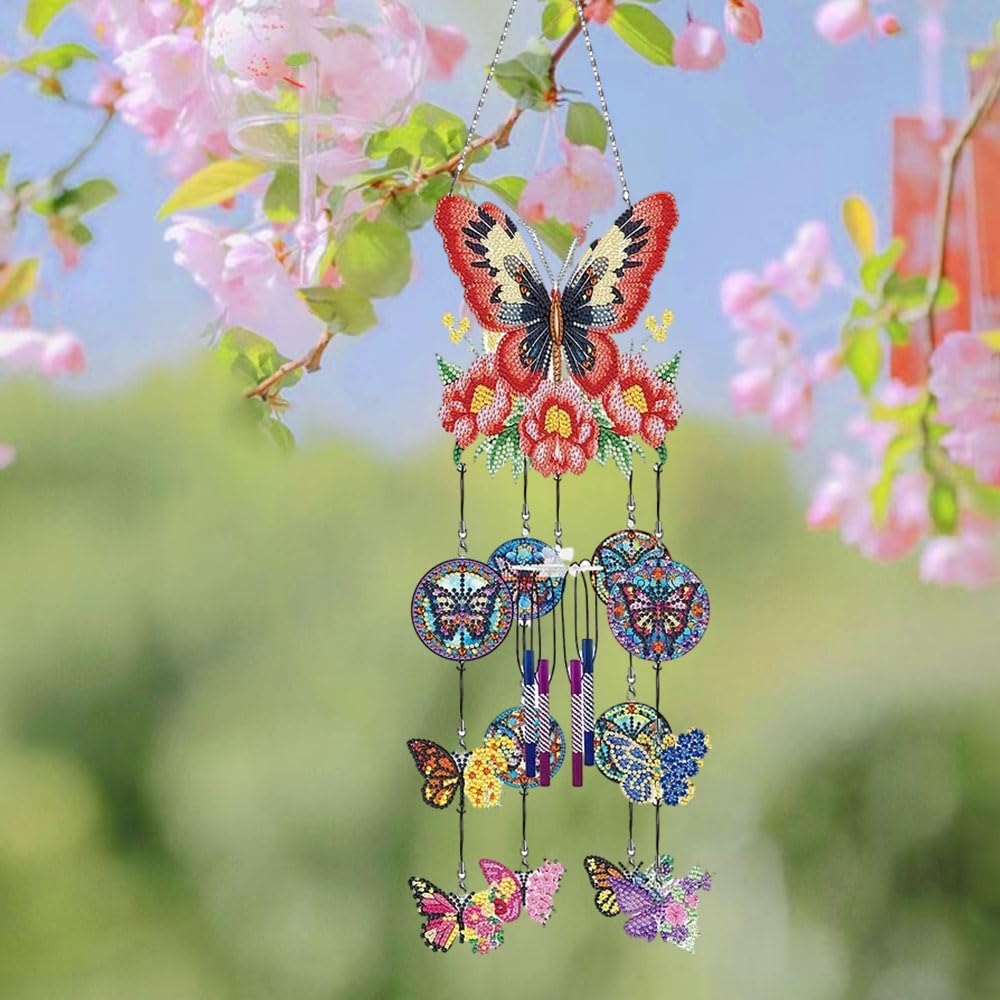 DIY Diamond Painting Double Sided 3D Wind Chime Pendant Hanging Kit