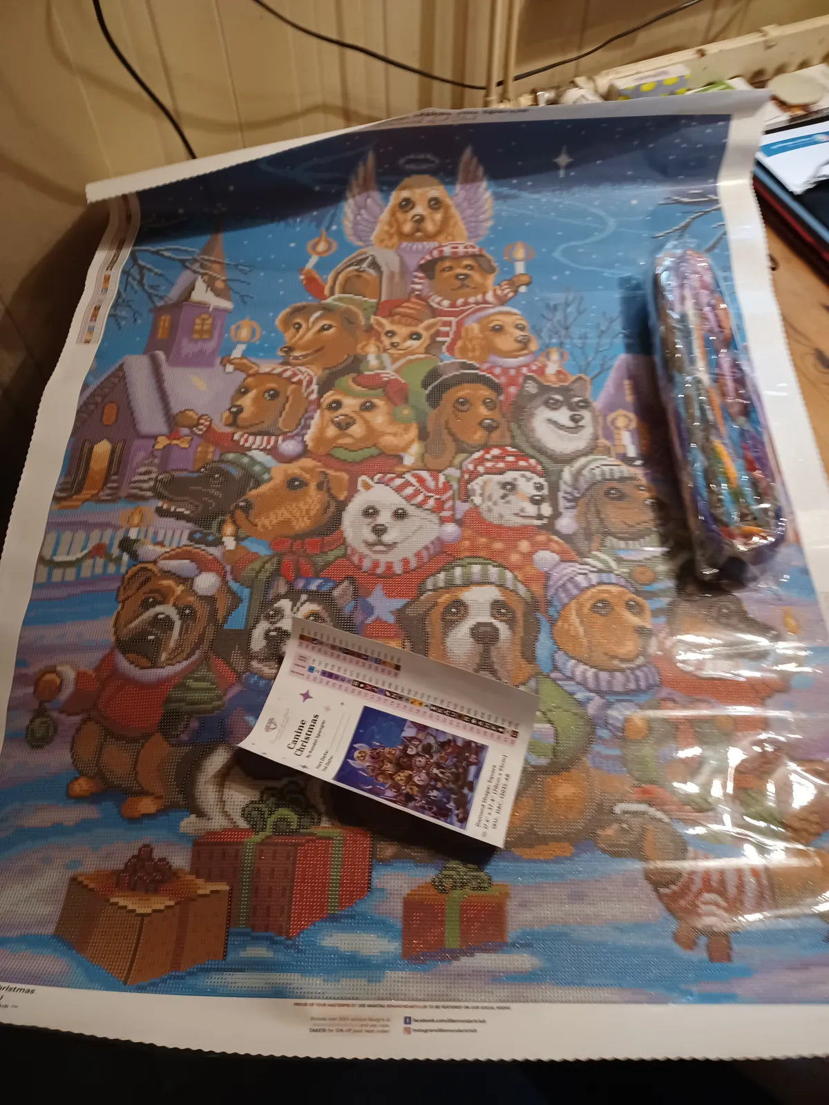 🐶🎄 Christmas Dog & Tree Diamond Painting Kit ✨