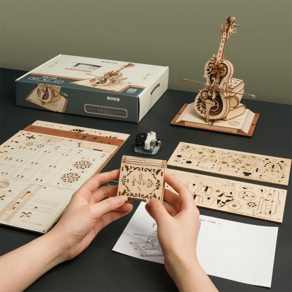 Magic Cello Wooden Music Box DIY Kit