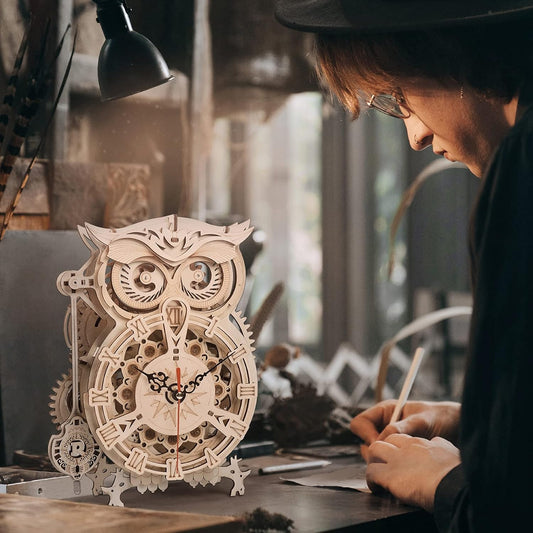 Owl Clock 3D Wooden Puzzle