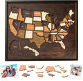 USA Travel Map Puzzle – Wooden Adventure Tracker & Home Decor