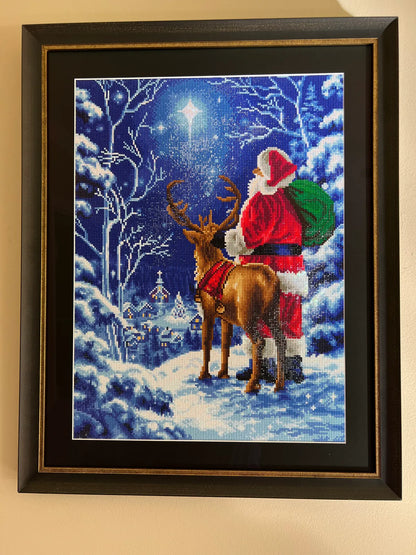 🎅 Santa & Reindeer Diamond Painting Kit ❄️✨