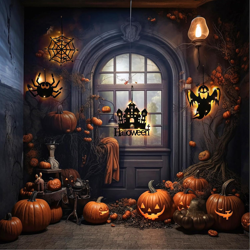 LED Halloween 3D Light-Up Wall Decor – Spooky Indoor Party Decorations